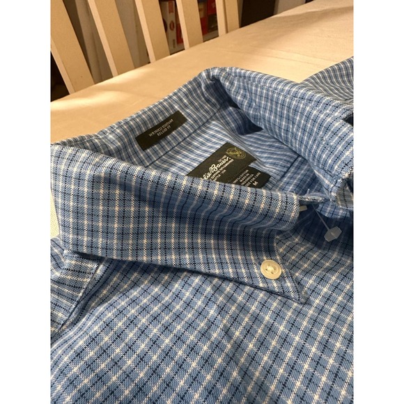 Eddie Bauer Mens Blue plaid button up long sleeve shirt-M - Picture 4 of 15